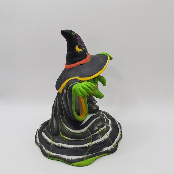 Vintage Witch Candle Holder Figurine Ceramic Halloween Decoration 6.25 inch Tall - Picture 14 of 16